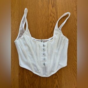White Fox White Mesh Corset Top